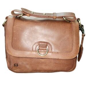 Born Leather Crossbody Bag in Brown with Brass Hardware